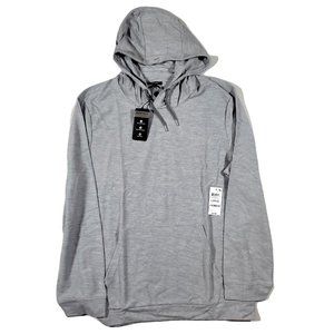 Alfani Gray Heather Long Sleeve‎ Moisture Wicking T-Shirt Hoodie Mens Large